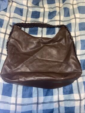 Nine West Braided-Handle Hobo Shoulder Bag in Brown
